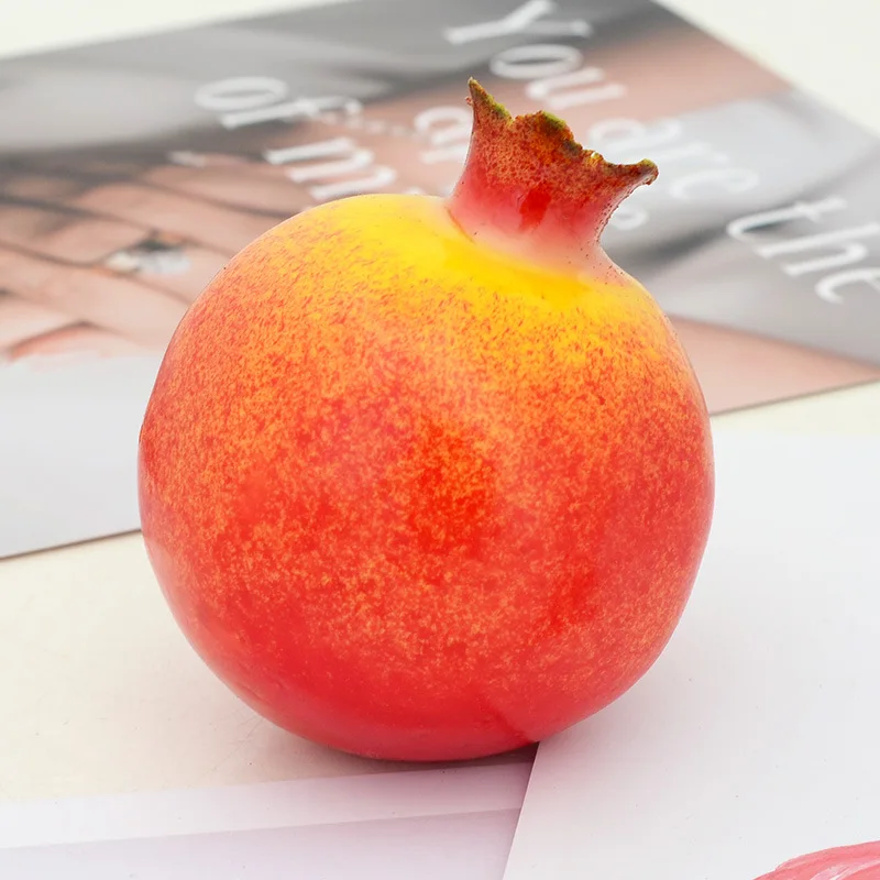 Pomegranate Декоративная пена Поддельные Фрукты Яблоко Leamon персик оранжевый DIY пластиковые искусственные фрукты для домашнего декора аксессуары для фотосессии - Цвет: Pomegranate