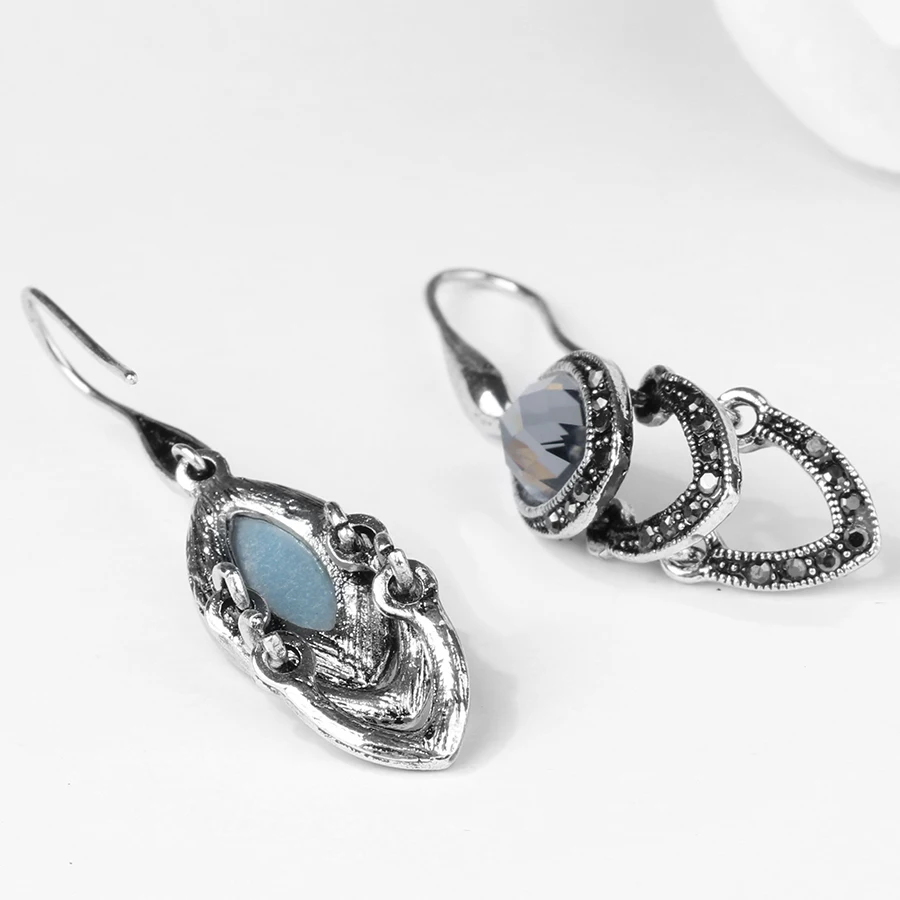 Популярные винтажные геометрические висячие серьги Kinel для женщин ромб Кристалл