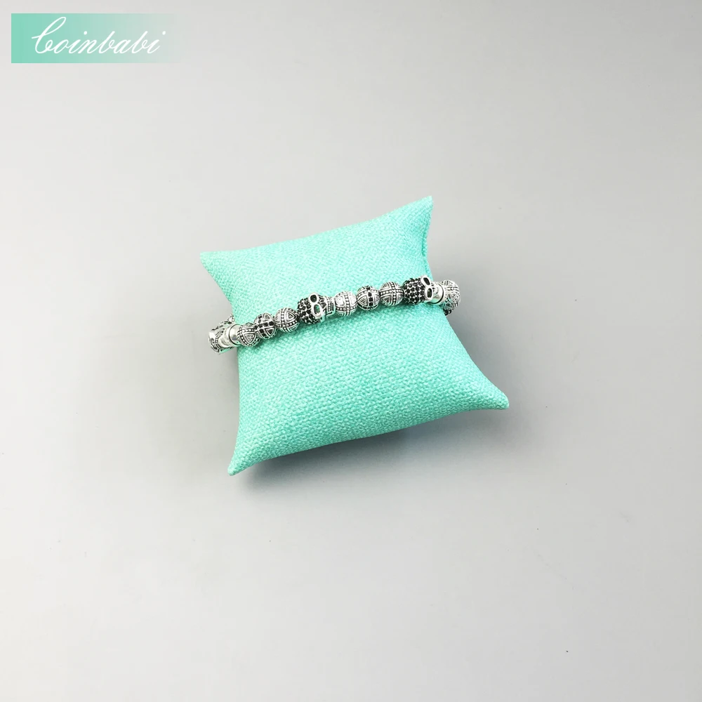 Skulls &amp Cross Hero Bead Elastic Bracelet bracelets new fashion jewelry silver-plate for Men Halloween party | Украшения и