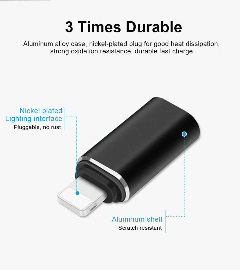 ACCEZZ 5 шт. USB OTG адаптер для iphone X 7 8 Plus XS MAX XR Синхронизация данных зарядное устройство тип-c для освещения 8-контактный конвертер для Apple 6S 5S