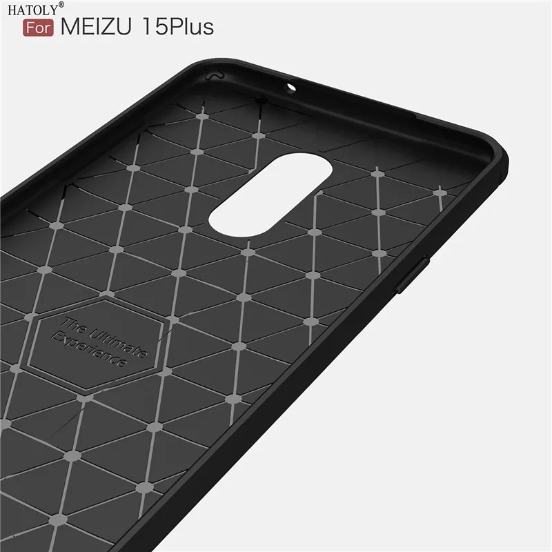 Чехол HATOLY для Meizu 15 Plus мягкий резиновый чехол из углеродного волокна чехлы