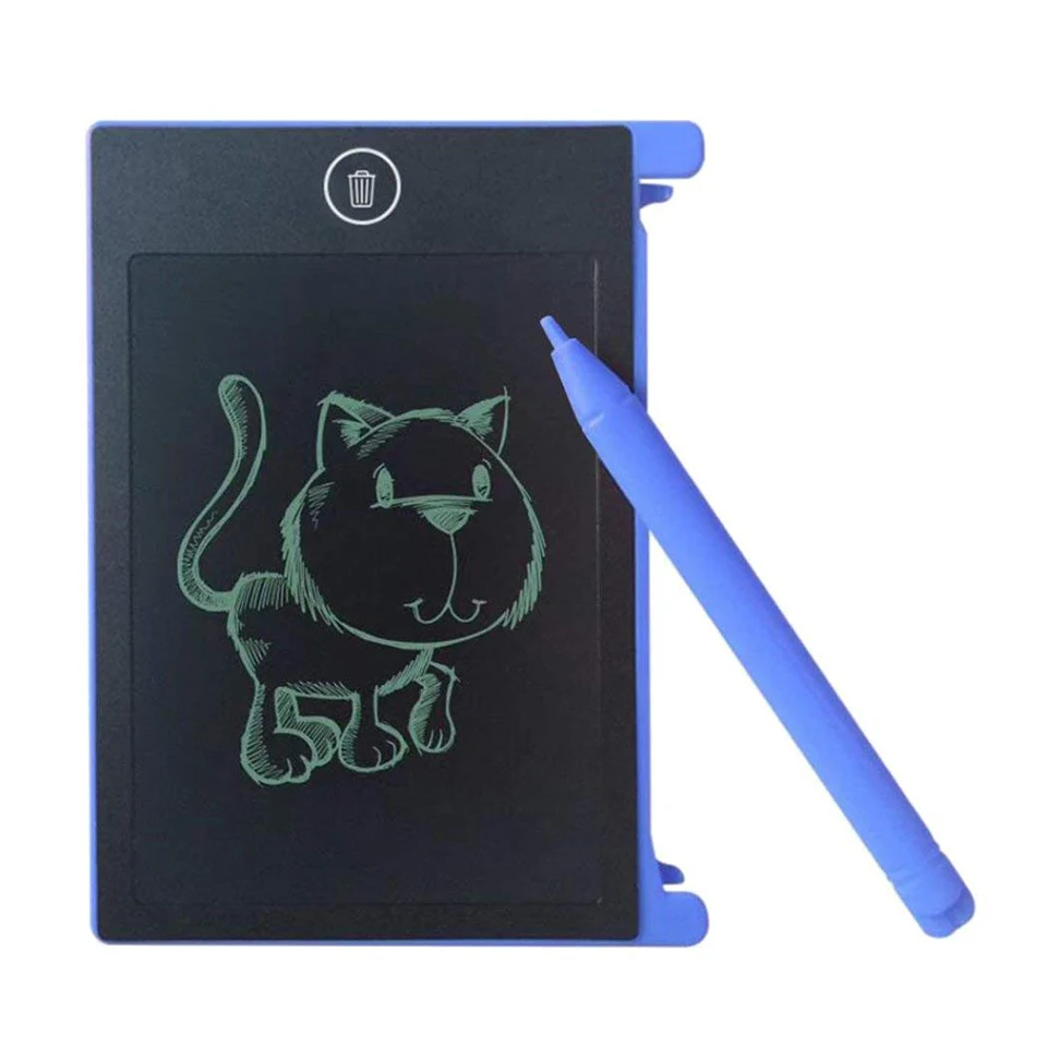 Blue 4,4 дюймов цифровой lcd блокнот для рисования детские игрушки для рисования Детские Ранние обучающие доски для письма электронный почерк планшет - Цвет: Blue