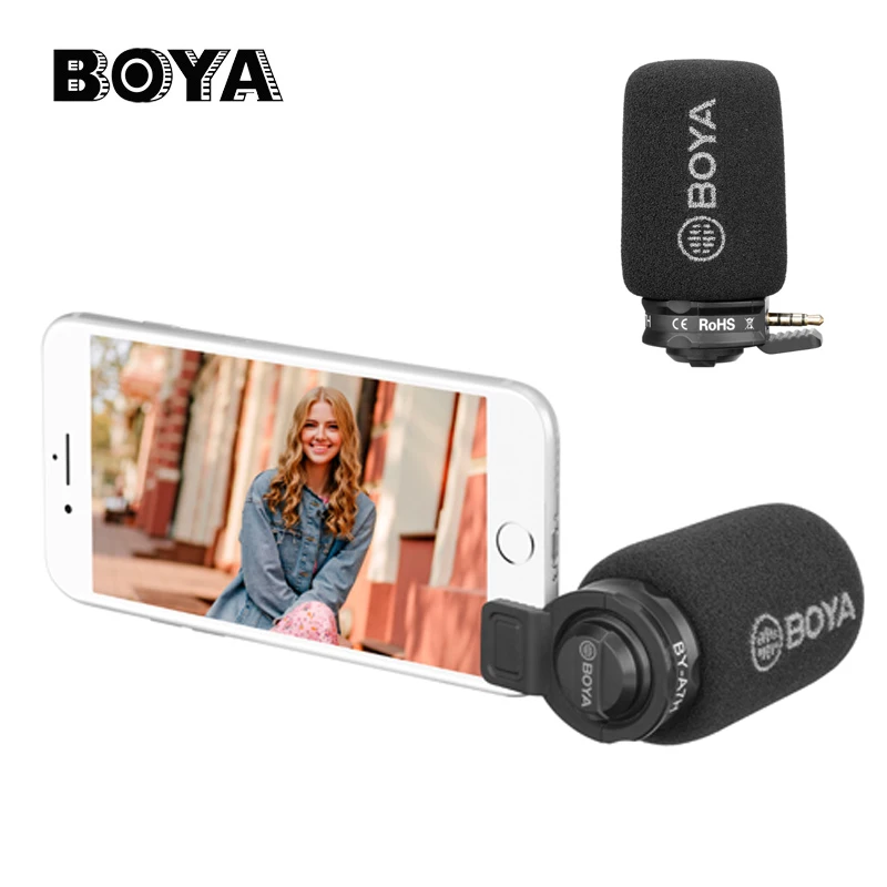 BOYA BY-A7H конденсаторный видео Vlogging Запись микрофон 3 5 мм интерфейс для iPhone Samsung Huawei