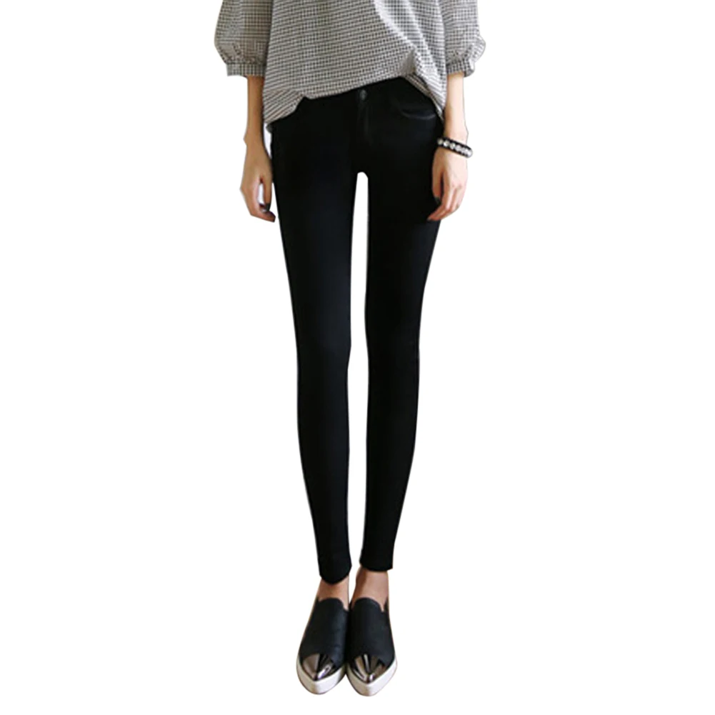 Модные женские тонкие обтягивающие леггинсы эластичные брюки узкие штаны джинсы