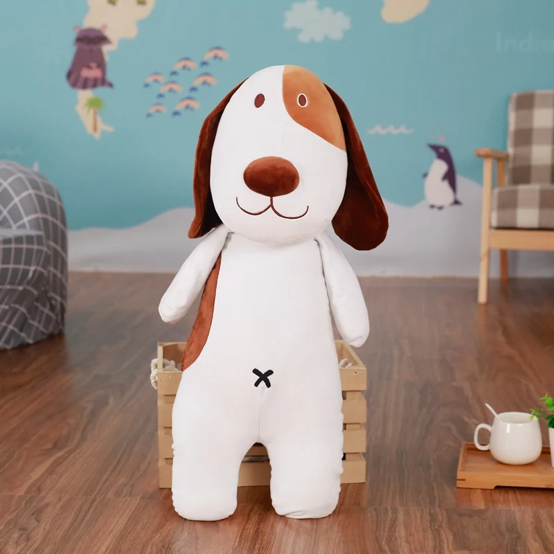 Long Ear Dog 1 шт. 60 см/75 см мягкие Хаски/Бульдог/Шиба ину/мопс Плюшевые Подушки Большие плюшевые спящие игрушки куклы собаки креативный подарок для девочек - Цвет: Long Ear Dog
