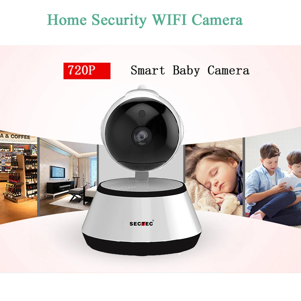 SECTEC IP камера беспроводная 720P домашняя охранная CCTV Сетевая WIFI ночное видение