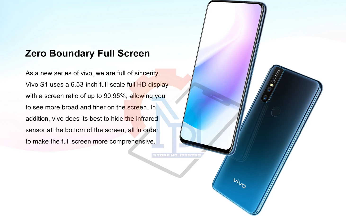 Vivo S1, мобильный телефон, 6,53 дюймов, экран, 6 ГБ ОЗУ, 256 Гб ПЗУ, Helio P70, четыре ядра, Android 8,1, три камеры, 3940 мАч, смартфон