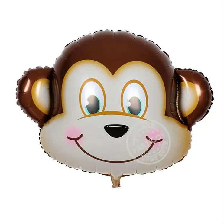 monkey 2 шт большие воздушные шары из фольги с гелием в форме головы животного, вечерние шары для детей, подарки для геев, надувные балоны с гелием - Цвет: monkey