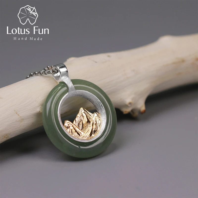 Lotus Fun реальные 925 серебро ручной работы Ювелирные украшения классический Восточный элемент Mountain Дизайн кулон без Цепочки и ожерелья Для женщин