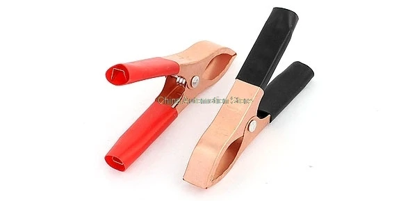 

10 Pcs Insulated mini Crocodile Alligator Clips Red Black 70mm