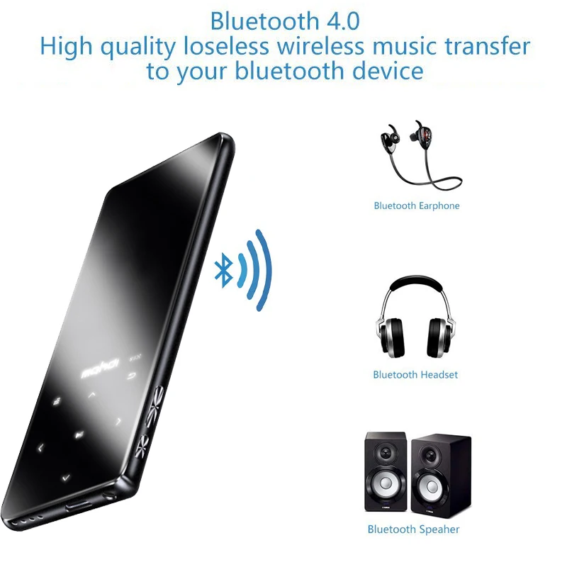 Импортный цветной экран 2,4 дюйма Bluetooth 4,0 mp4 плеер Поддержка записи FM радио динамик медиа MP4 видео плеер