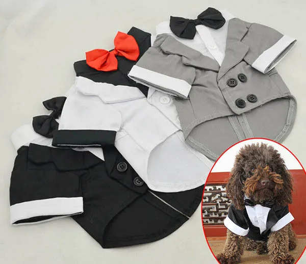 2015 new pet dog cat fashion cool bowknot suits doggy festival costume puppy jackets dogs cats sweaters pets products 1pcs XS-XL |