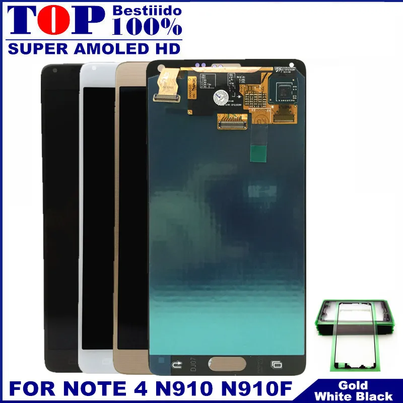 Протестированный Note4 ЖК дисплей для samsung Galaxy Note 4 N910 N910C N910A N910F N910H кодирующий