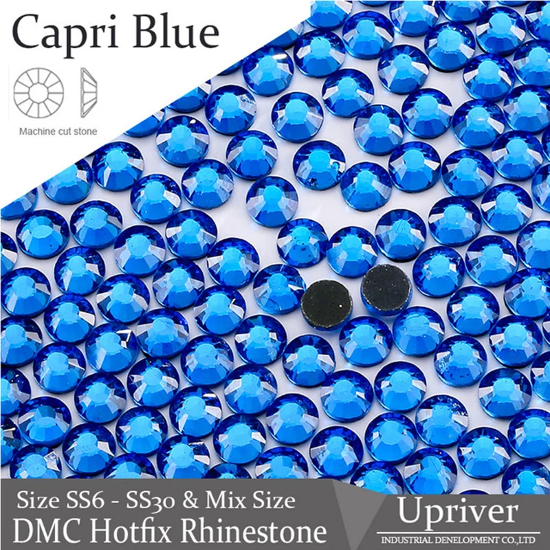 Privver DMC Капри синий Hotfix Rhienstones стекло машина резки DIY драгоценные камни свадебное