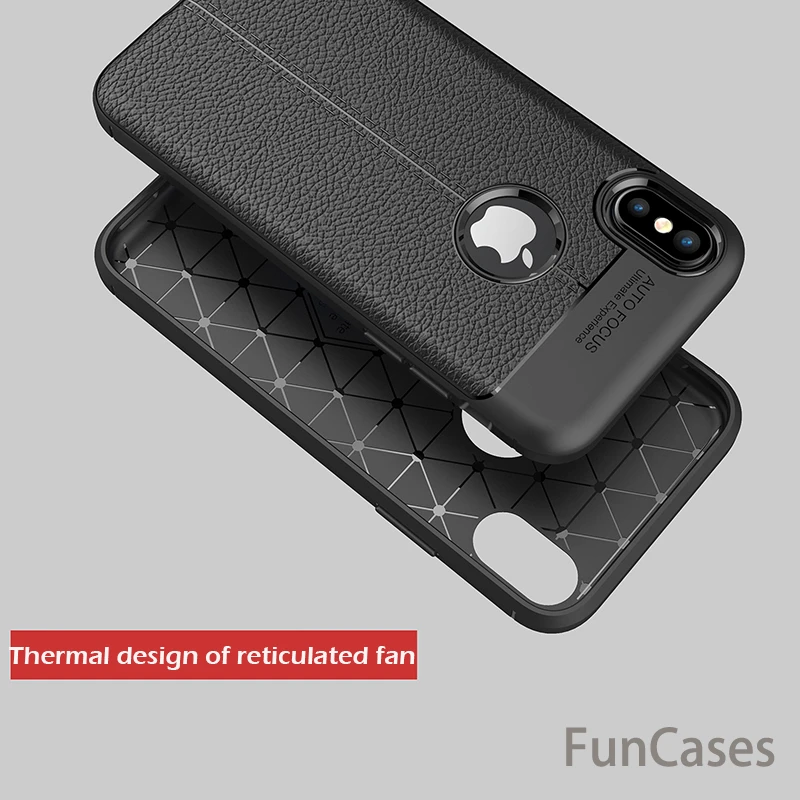 Роскошный противоударный мягкий ТПУ чехол для iPhone X Case бренд кожаный мобильного
