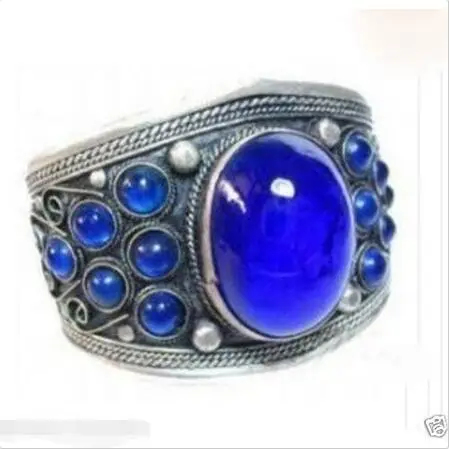 Оптовая цена 16new ^ Ювелирное Украшение Тибет браслет из синего камня Манжета |