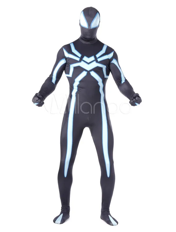 Высокое качество лайкра спандекс Zentai Для мужчин Хэллоуин Человек-паук костюмы для взрослых костюм Косплэй мужской костюм супергероя Zentai боди