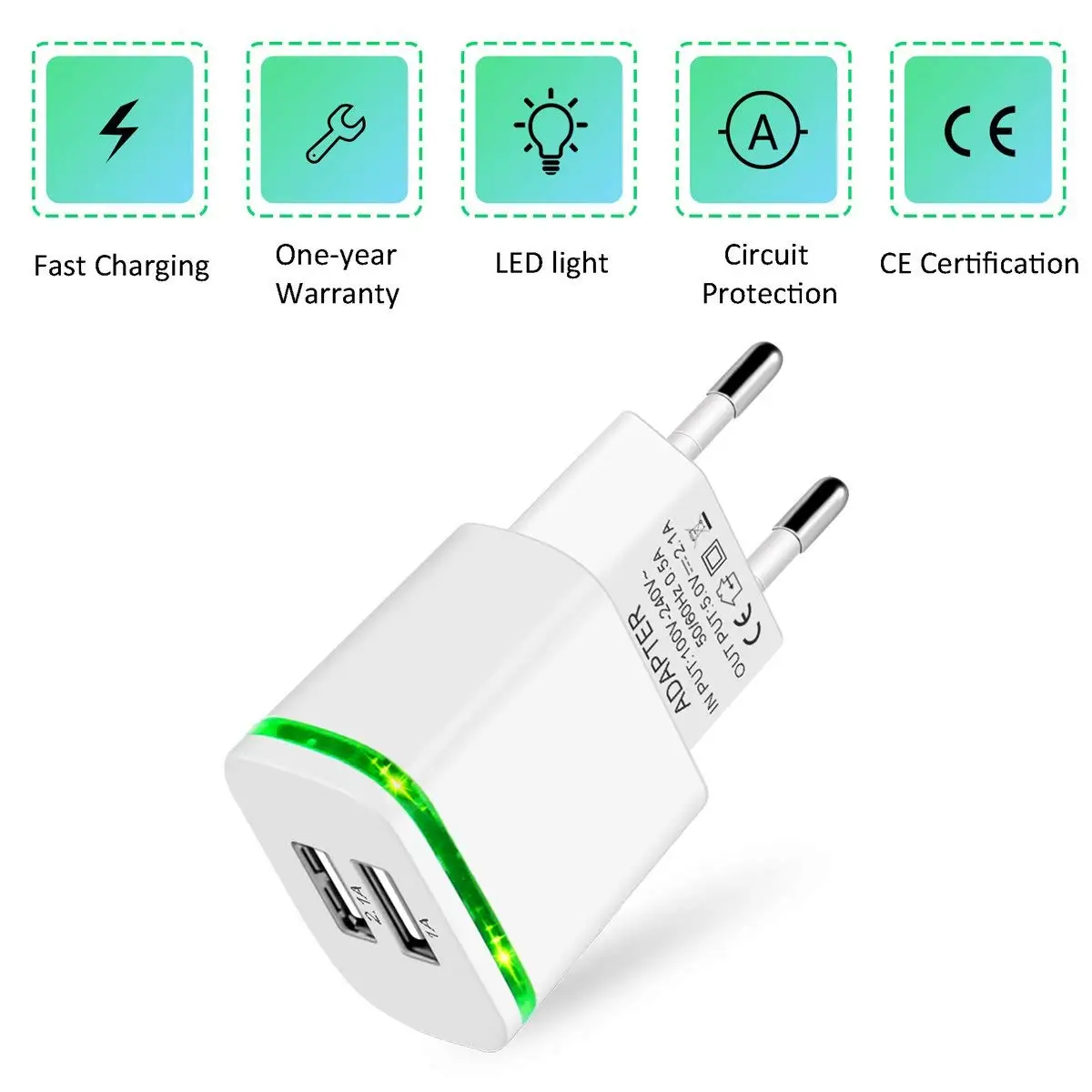 2.1A / 5 в европейское Европейское Зарядное устройство USB адаптер питания для Inoi 1 Lite
