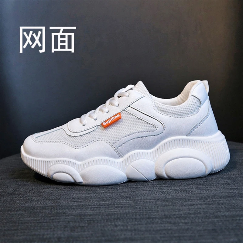 Женская Повседневная обувь белого цвета удобная и дышащая Уличная для бега код 5