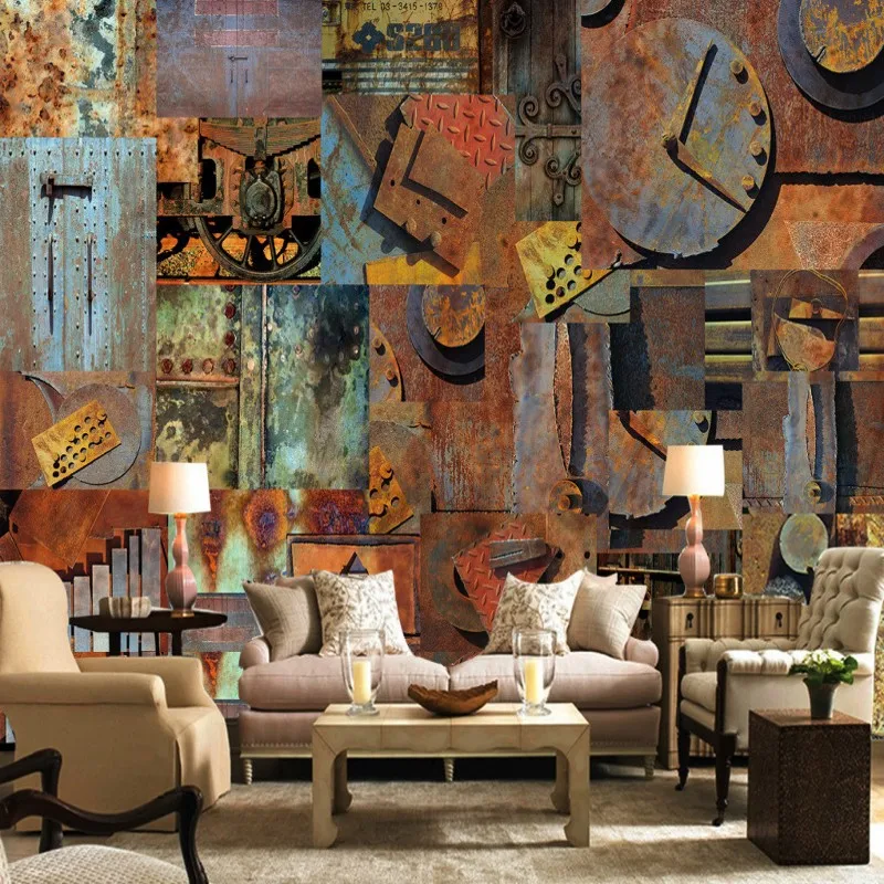 Пользовательские фото обои ретро Ностальгический ржавый железный бар КТВ фон