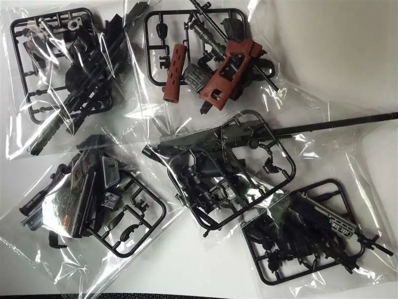 opp baged 5 шт./компл. покрытием ружьё модель снайперская винтовка SVD, PSG-1, MK14, DSR-1, TAC-50 1:6 набор для сборки оружие для детей возрастом от 1", двигающиеся фигурки, коллекция игрушек - Цвет: opp baged