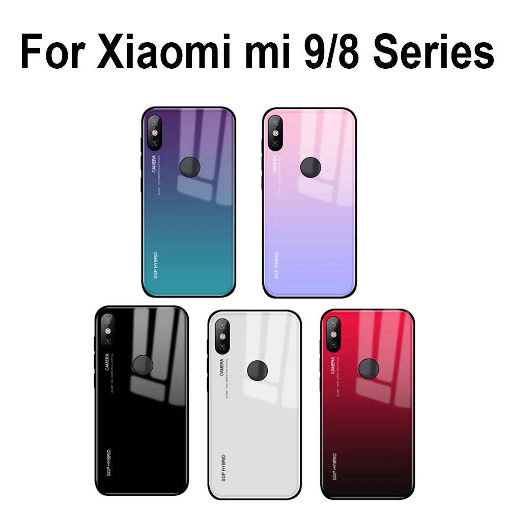 Чехол с градиентным стеклом для xiaomi mi 9 чехол 8 se lite light pro explorer mi9 mi8 8lite силиконовым