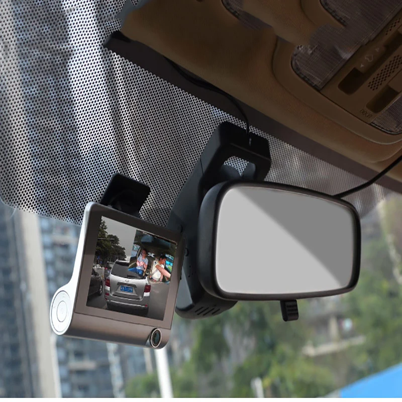 Dash Cam 4 дюйма ips Dash камера с двойным объективом 3 камеры s объектив Автомобильный видеорегистратор с камерой заднего вида видеорегистратор авто регистратор видеорегистраторы