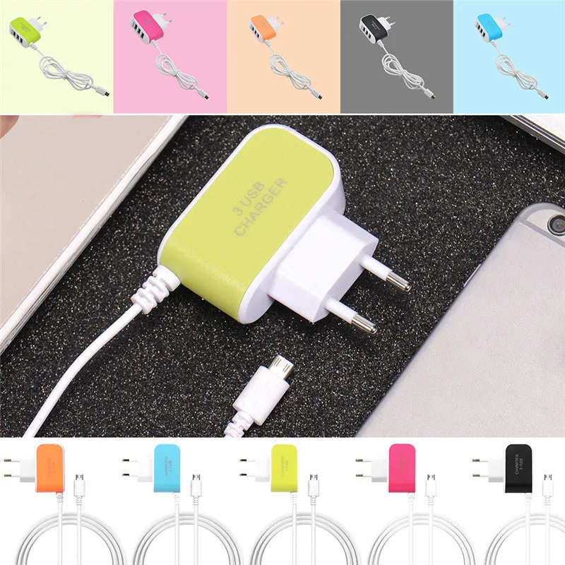 AC Charger Adapter 3.1A USB Port Wall Charging For Home Travel Android Mobile Phone Dropshipping | Мобильные телефоны и