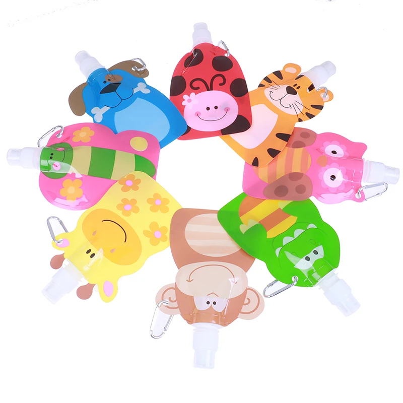 Портативная сумка для бутылки питьевой воды складная с мультяшным животным