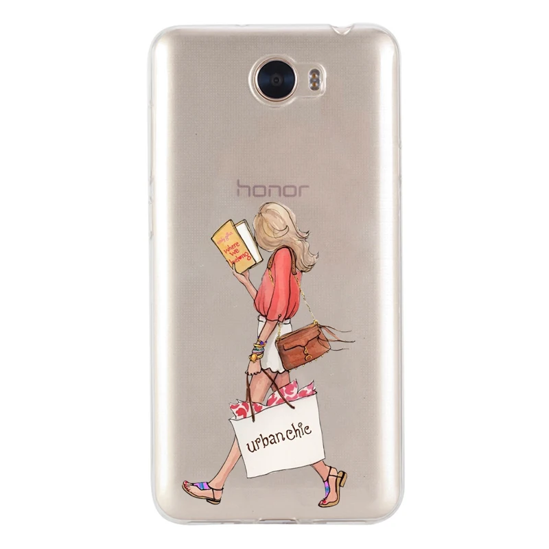 Fashion Girl For Huawei P10 Lite Honor 9 6A Y5 Y6 II Y7 Nova 2 Plus Mate 10 Pro P8 P9 2017 Soft silicone TPU Phone Case |