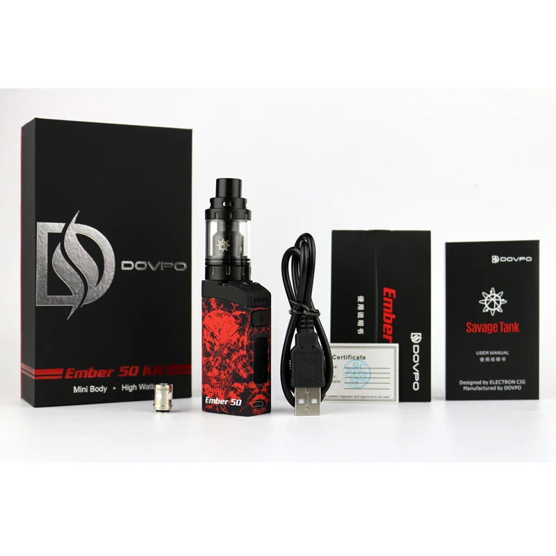 Оригинальный с. dovpo Эмбер 50 тк кит 1500 мАч Вт поле mod с RTA распылителя VAPE|tc kit|box with