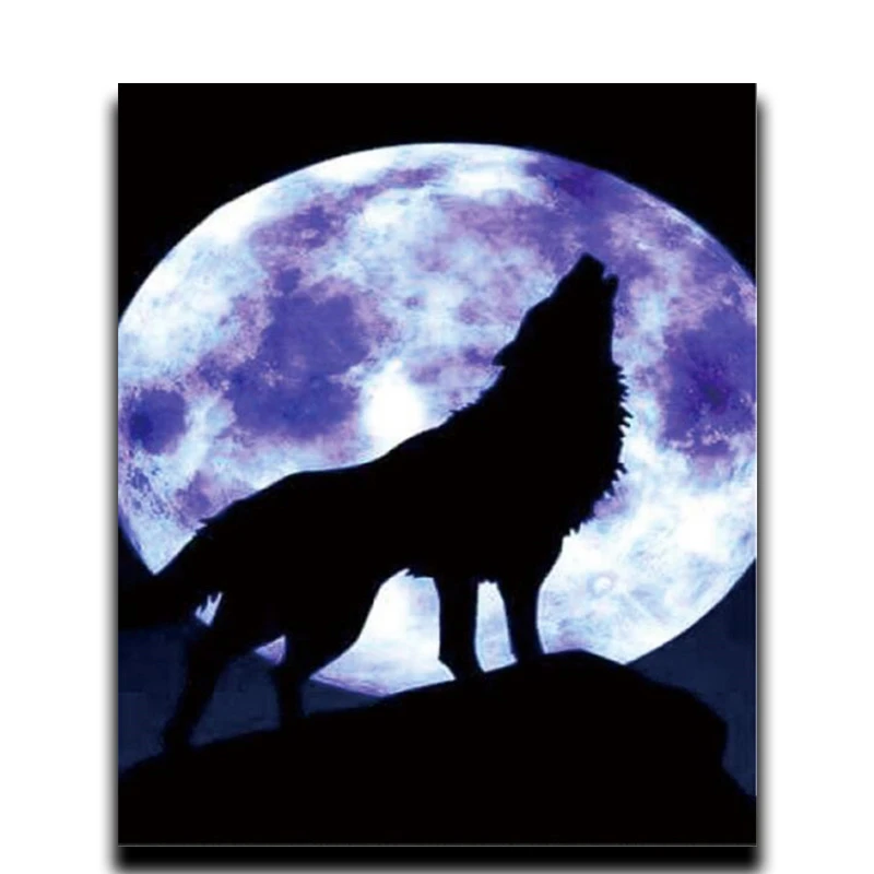 

Diamond cross stitch painting Square \ Round diamond embroidery full of diamonds Mosaic living room decoration Wolf