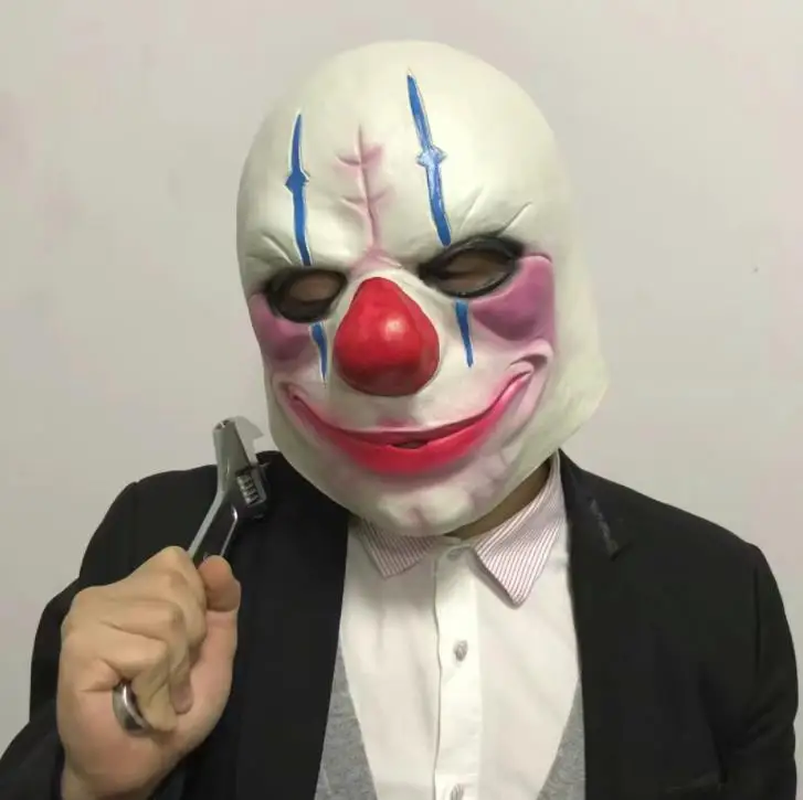 Игры Payday 2 ограбление Джокер Хэллоуин аксессуары для косплея на голову полностью, из латекса маски