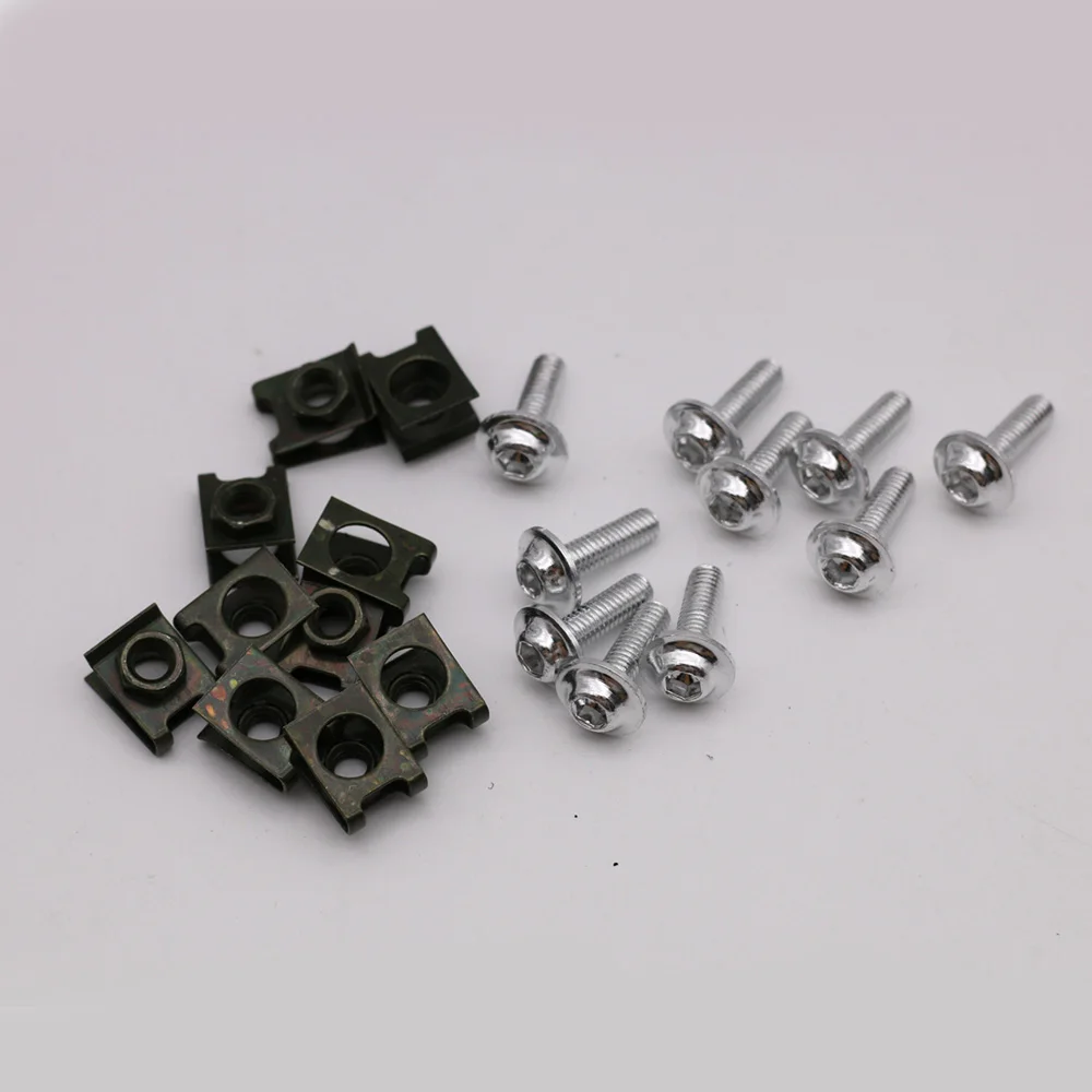

10PCS/Set M6 6mm Motorcycle M6 6mm Fairing Bolts Spire Speed Fastener Clips Screw Spring Bolots Nuts Motocicleta Scooters