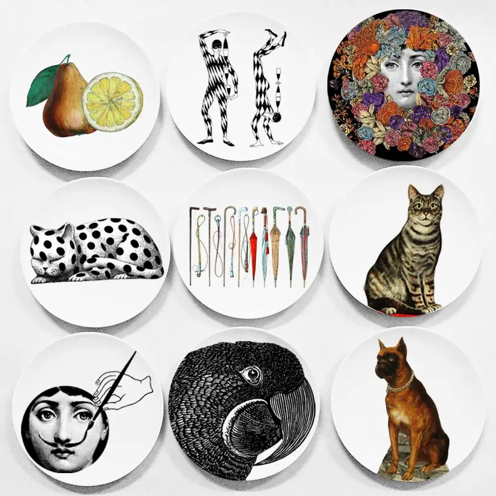 Красивые тарелки fornasetti Керамическая Настенная декоративная тарелка Креативный