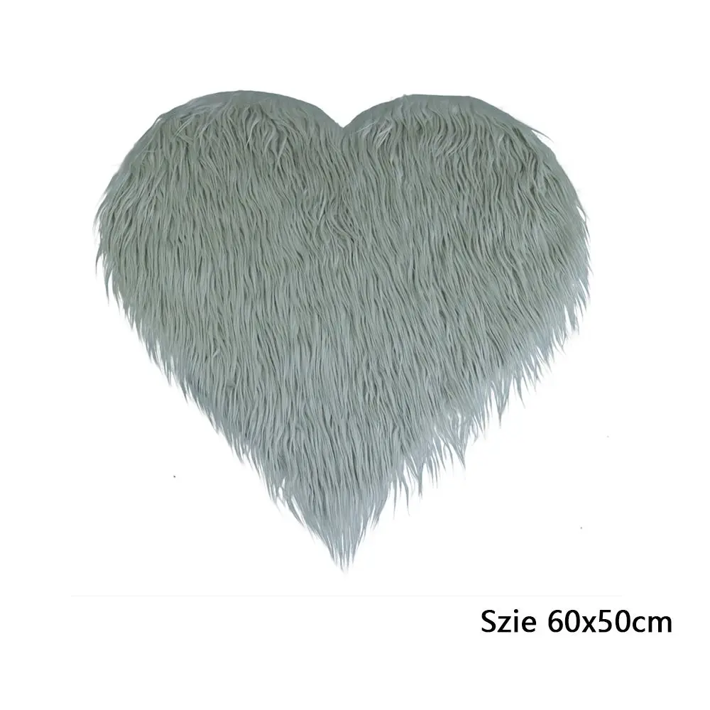 Smokey Grey 60x50 D& J в форме сердца искусственное меховое одеяло для детской фотосъемки реквизит корзина набивная подушка для фотосъемки одеяло s реквизит для фотосъемки - Цвет: Smokey Grey 60x50