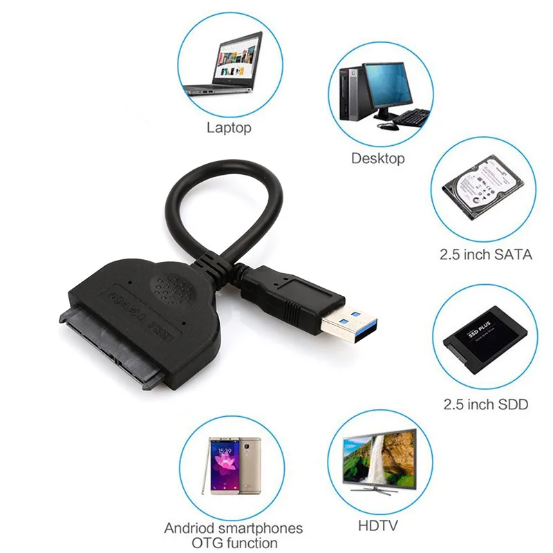 Новейший USB 3 0 SATA кабель к адаптеру до 5 Гбит/с Поддержка 2 дюймов внешний SSD HDD