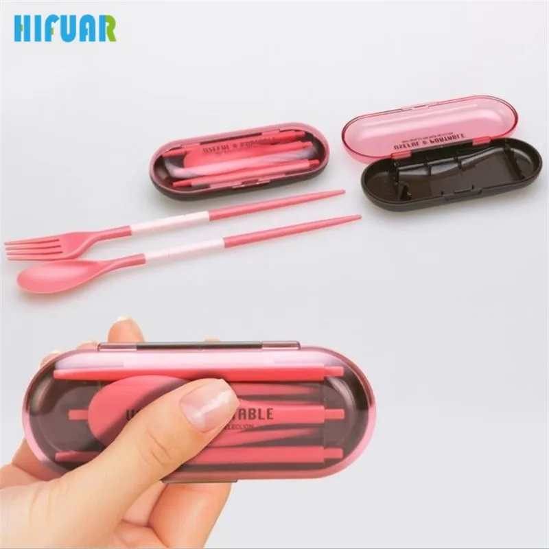 HIFUAR портативные дорожные столовые приборы, складные столовые приборы для путешествий, набор вилок, портативная посуда для детей и взрослых, cubiertos portatil, подарок на год