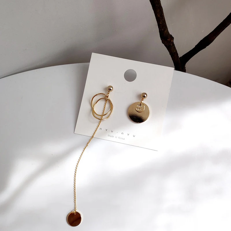 GWACC 2019 NEW Design Long Asymmetrical Tassel Earrings For Women Girls Super Fairy Metal Round Fashion Jewelry boho | Украшения и