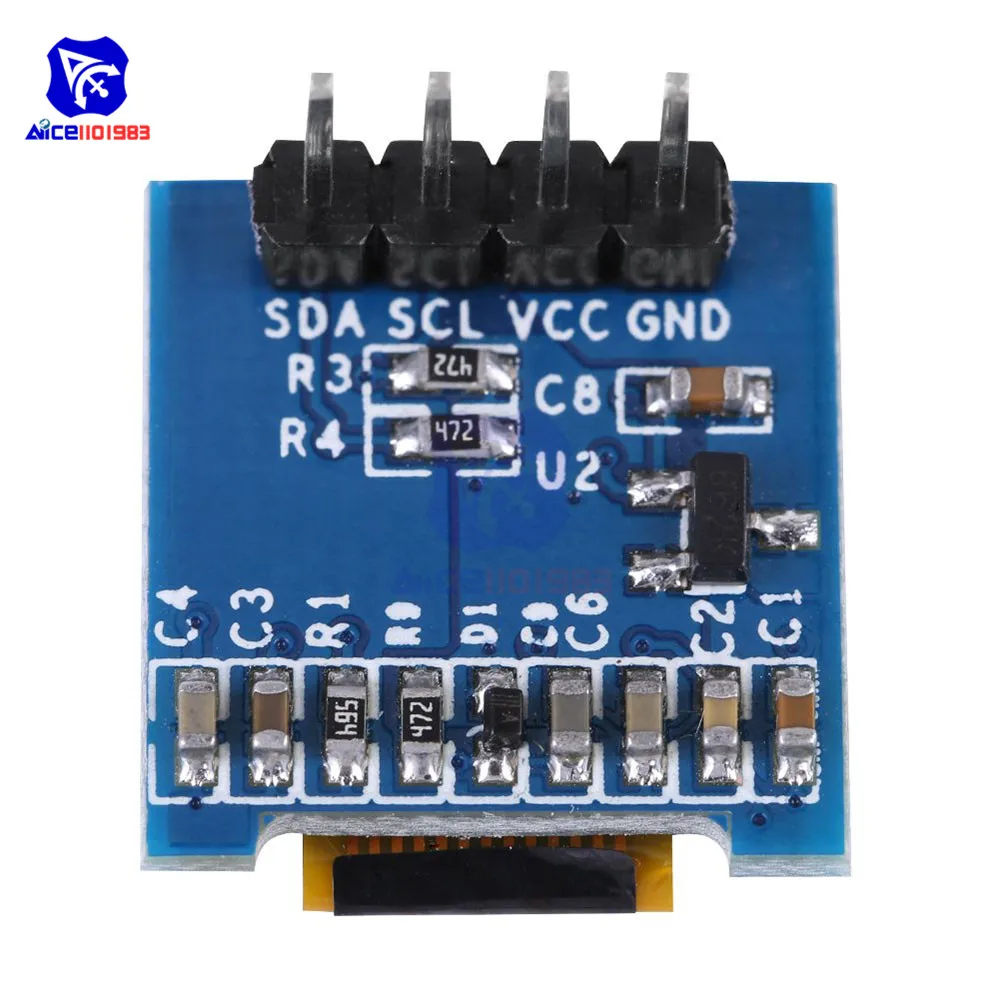 Модуль OLED дисплея 0 49 дюйма 128 × 32 SSD1306 I2C IIC интерфейс 4 контакта 3 5 в для