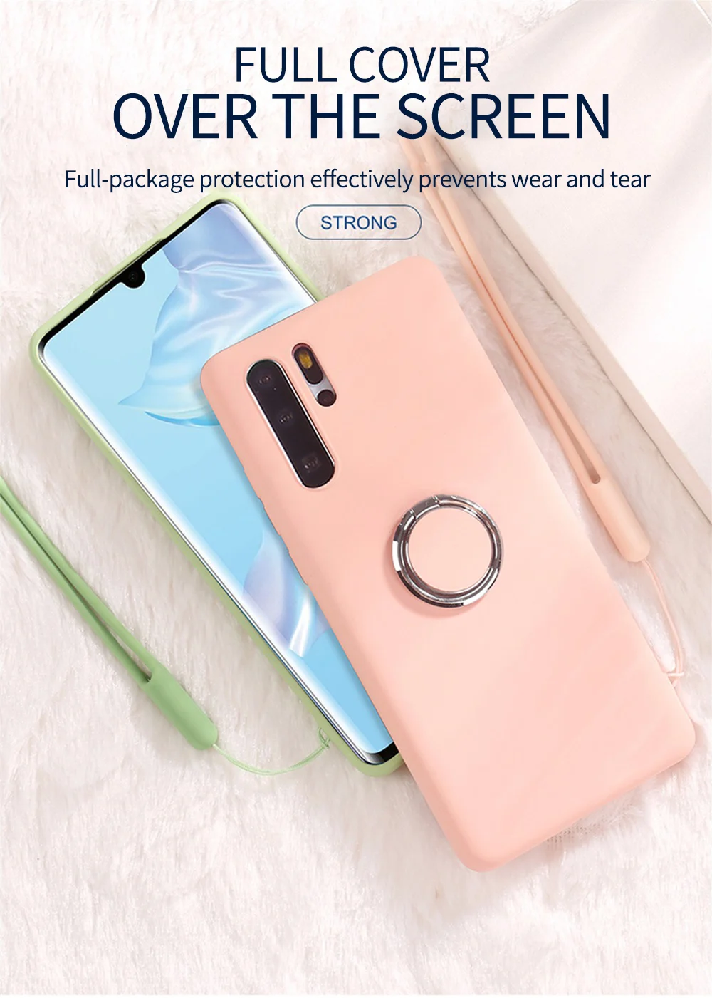 Жидкий силиконовый держатель кольцо Чехлы для SamSung Galaxy S8 S9 S10 плюс S10E Note 9 A7 A10 A20 A30 A40 A50 A70 Стенд кожаный чехол