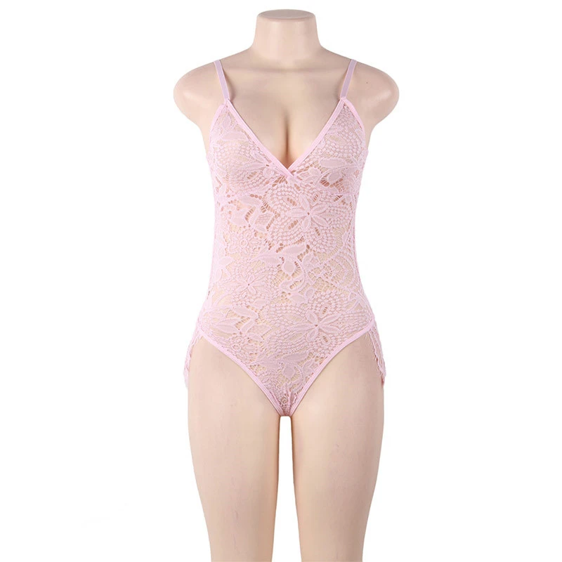 pink bodysuit Да ладно, дорогой сексуальный комбинезон кружева сетчатый комбинезон тело женщины топ цвета: черный, красный, Розовый V шеи Тощий без спинки для Для женщин RA80640 - Цвет: pink bodysuit