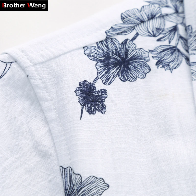 Летняя новая Мужская льняная рубашка 2020 модная повседневная мужская с коротким