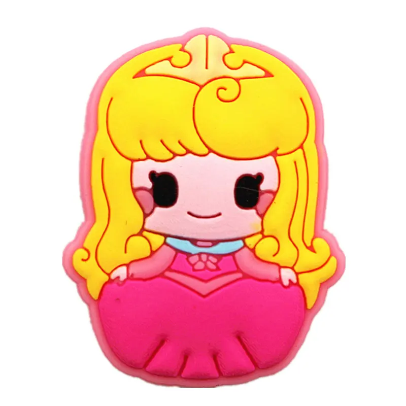 Single Sale 1Pcs Shoe Charms Cartoon Princess Series Shoe Accessories Shoe Decoration for croc jibz Kid's Party X-mas Gift