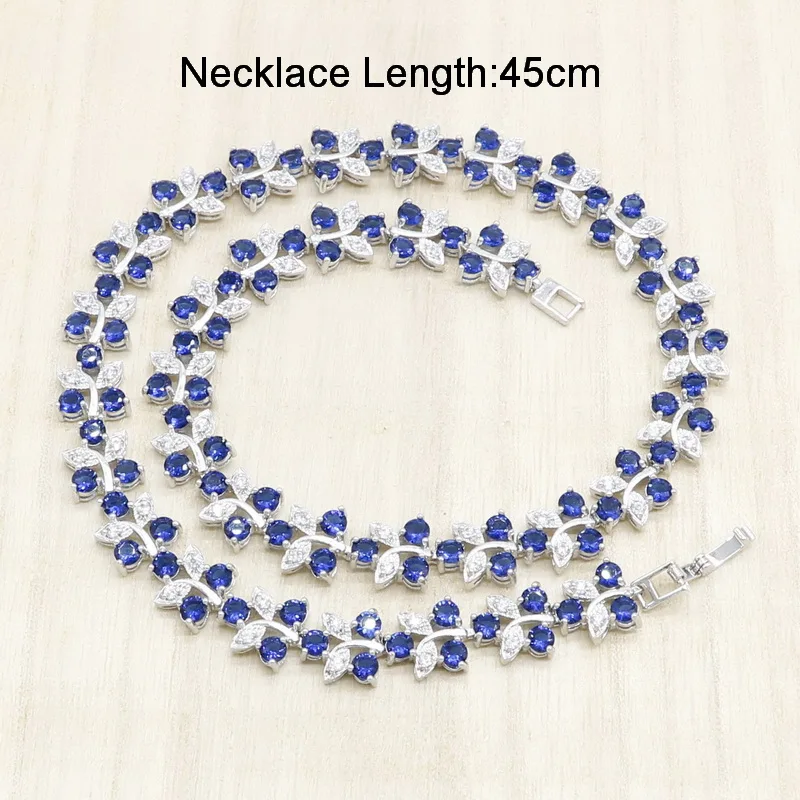 Ожерелье серебряного цвета в форме цветка для женщин королевский синий