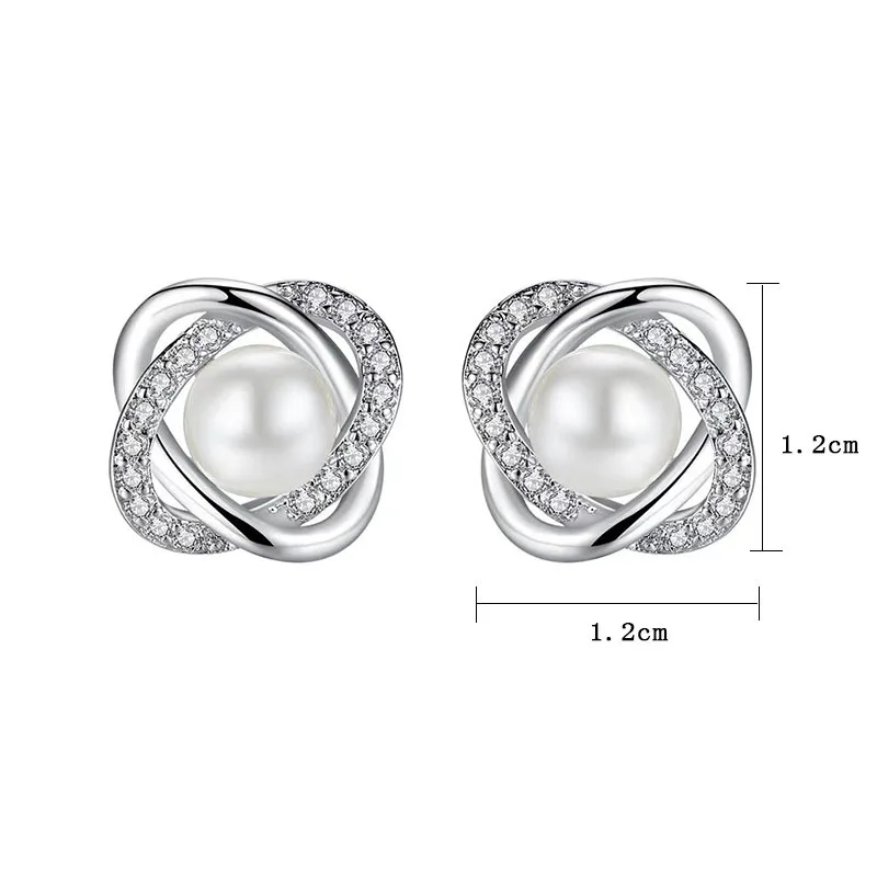 Жемчужные серьги гвоздики для женщин из розового золота модные ювелирные