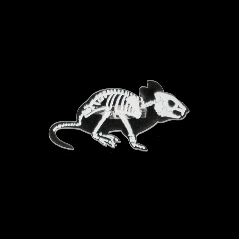 mouse Скелет животное брошь кошка Пингвин броши для мужчин и женщин шляпа сумка куртки аксессуары нагрудные булавки для нее он панк темные булавки - Окраска металла: mouse