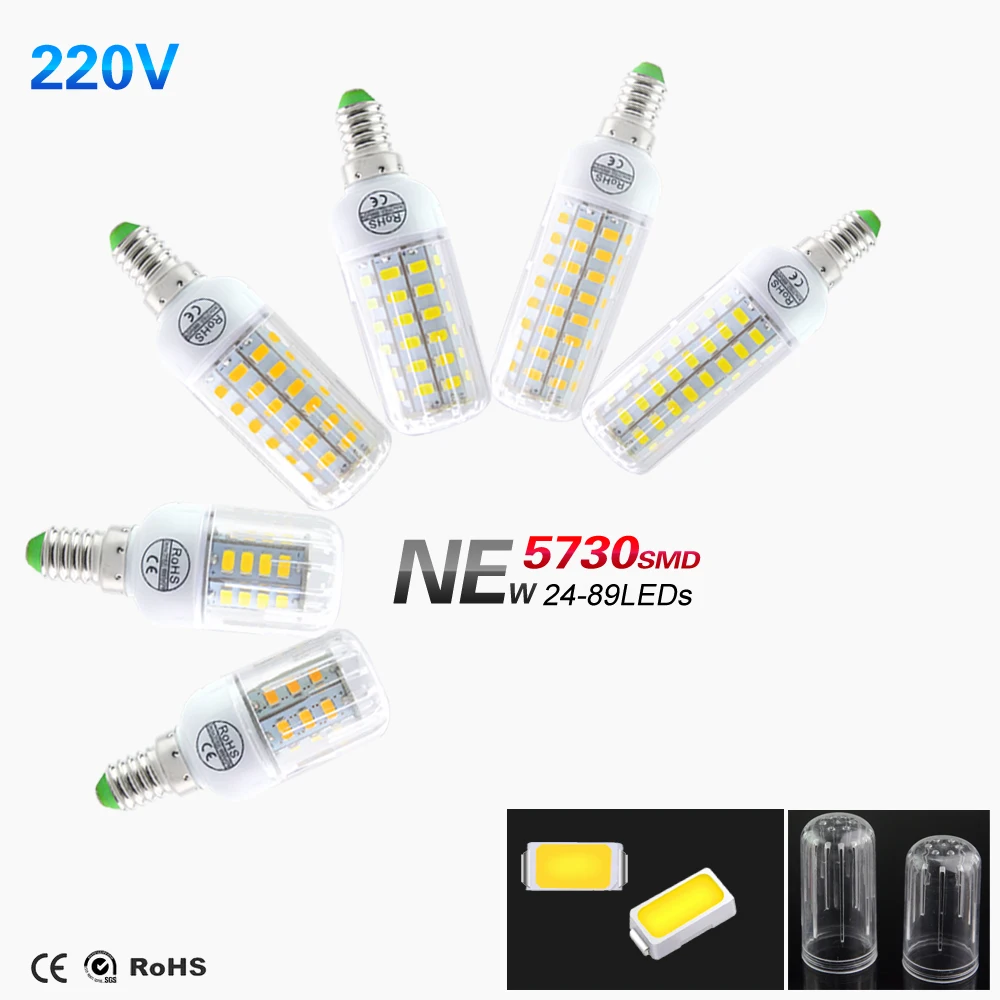 Vacamm светодиодный светильник E12 E14 E27 5730 SMD белый/теплый белый энергосберегающий