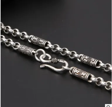 Длинное Ожерелье Мужчины начальный ожерелье neckless ожерелье стерлингового серебра 925