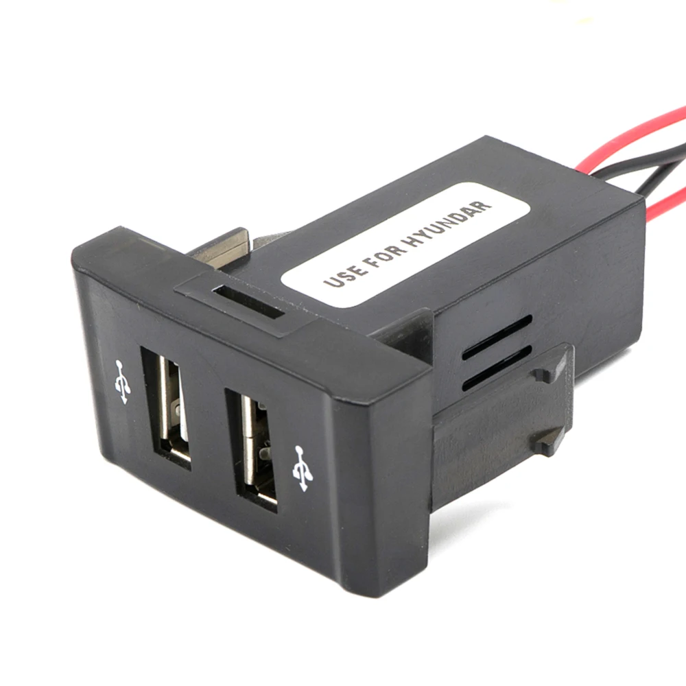 Автомобильный Usb разъем 12 В до 5 В Usb адаптер для автомобиля Usb зарядное устройство Порт Разъем в автомобиль 2.1A двойной 2 порта телефон для hyundai Tucson Avante